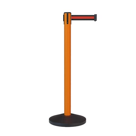 Montour Line Stanchion Belt Barrier Orange Post 7.5ftBlack/Rd HL Belt ES400-OR-BRH-75